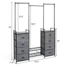 3-in-1 Portable Multifunctional Dresser with 8 Fabric Drawers and Metal Rack