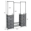 3-in-1 Portable Multifunctional Dresser with 8 Fabric Drawers and Metal Rack by LJGDeals
