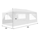 10 x 20 Feet 6 Sidewalls Canopy Tent with Carry Bag-White by LJGDeals