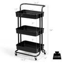 3-Tier Utility Cart Storage Rolling Cart with Casters by LJGDeals