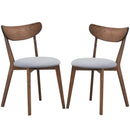 Set of 2 Dining Chairs Upholstered Curved Back Side by LJGDeals