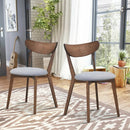 Set of 2 Dining Chairs Upholstered Curved Back Side by LJGDeals