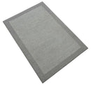 Custom Made Modern Solid Design Gray Hand Tufted Wool Rug