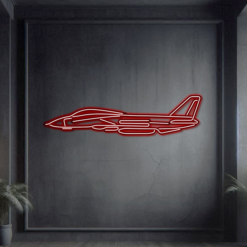 F-14 Tomcat Metal Neon Aircraft Wall Art - NCN0036