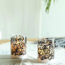 4”tall Glass Wax Battery LED Candles( Set of 2 ) by JHY DESIGN