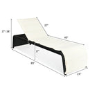 Patio Rattan Lounge Chair Back Adjustable Chaise Recliner with Cushioned by LJGDeals