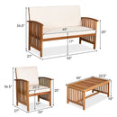 4 Pieces Patio Solid Wood Furniture Set by LJGDeals