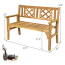 Patio Foldable Bench with Curved Backrest and Armrest by LJGDeals