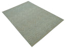 Custom Made Modern Contemporary Beige Hand Knotted Wool Area Rug