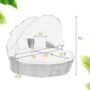 Patio Round Daybed Rattan Furniture Sets with Canopy by LJGDeals