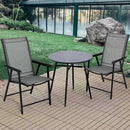 Set of 2 Outdoor Patio Folding Chairs-Gray by LJGDeals