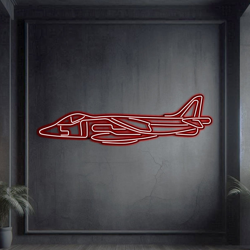 Harrier GR7 Metal Neon Aircraft Wall Art - NCN0049