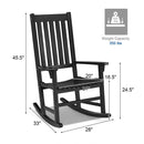 Indoor Outdoor Wooden High Back Rocking Chair by LJGDeals
