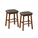 Set of 2 24/30 Inch Dining Bar Stool with Rubber Wood