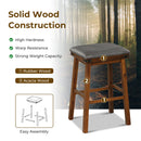 Set of 2 24/30 Inch Dining Bar Stool with Rubber Wood
