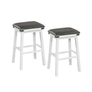 Set of 2 24/30 Inch Dining Bar Stool with Acacia Wood Frame-24 inches by DirectDeals