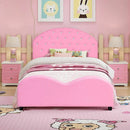 Twin Size Upholstered Platform Toddler Bed with Wood Slat Support by LJGDeals
