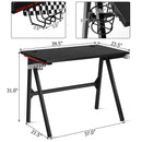 Ergonomic Computer Gaming Desk with Cup Holder and Headphone Hook by DirectDeals