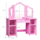 Kids Tri Folding Mirror Makeup Dressing Vanity Table Set by LJGDeals