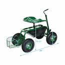 Extendable Handle Garden Cart Rolling Wagon Scooter by LJGDeals