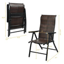 Patio Rattan Folding Chair with Armrest by LJGDeals