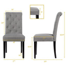 2 Pieces Tufted Dining Chair Set with Adjustable Anti-Slip Foot Pads by DirectDeals