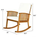 Outdoor Acacia Wood Rocking Chair with Detachable Washable Cushions by LJGDeals