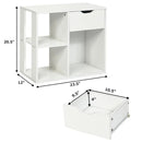 3-Cube Bookcase 2-tier Wooden Storage Shelf with Pull-out Drawer-Brown by LJGDeals