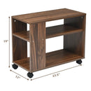 Multifunctional 3-Tier Side Table with Wheels and Large Storage Shelf by LJGDeals