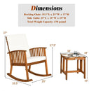 2 Pieces Acacia Wood Patio Rocking Chair Table Set by LJGDeals