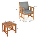 3PC Solid Wood Outdoor Patio Sofa Furniture Set by LJGDeals