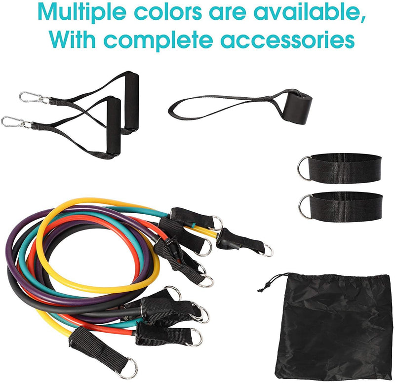 11 Pack Resistance Bands Set with Door Anchor Pulling Force Isolation Belt Set can be Adjustable