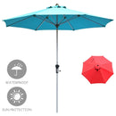 9 Feet Patio Outdoor Market Umbrella with Aluminum Pole without Weight Base by LJGDeals
