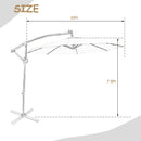 10 Feet 360° Rotation Solar Powered LED Patio Offset Umbrella without Weight Base-Gray by LJGDeals