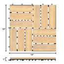 10 Pieces 12 x 12 Inch Acacia Wood Interlocking Check Deck Tiles by LJGDeals
