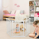 6 Panel Wall-mount Adjustable Baby Safe Metal Fence Barrier-White by LJGDeals