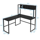 Reversible L-Shaped Corner Desk with Storage Bookshelf by LJGDeals