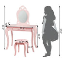 Kids Princess Makeup Dressing Play Table Set with Mirror by LJGDeals