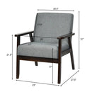 Solid Rubber Wood Fabric Accent Armchair by LJGDeals