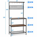 4-Tier Kitchen Rack Stand with Hooks and Mesh Panel by LJGDeals