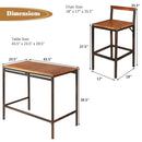 3 Pieces Patio Rattan Wicker Bar Dining Furniture Set by LJGDeals