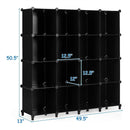 16 Cubes Plastic Storage Organizer with Rustproof Steel Frame-Black by LJGDeals