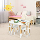 Kids Wooden Table and 2 Chairs Set-White by LJGDeals