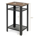 3-Tier Industrial End Table with Metal Mesh Storage Shelves by LJGDeals