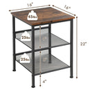 3-Tier Industrial End Table with Mesh Shelves and Adjustable Shelves by LJGDeals