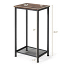 2-Tier Industrial End Table with Metal Mesh Storage Shelves by LJGDeals