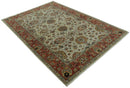 Traditional Heriz Design Beige And Brown  6x9 Hand Knotted Wool Area Rug