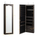 5 LEDs Lockable Mirror Jewelry Cabinet Armoire with 6 Drawers-Brown by DirectDeals