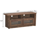 Wooden TV Stand with 2 Open Shelves and 2 Door Cabinets by LJGDeals