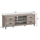 Retro Wooden TV Stand with 3 Open Shelves and 4 Drawers by LJGDeals